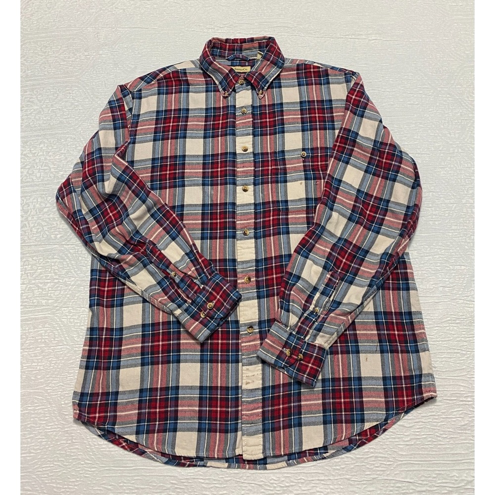 G H Bass & Co Flannel Shirt Button Down Mens Large Plaid Multicolor Cotton L
